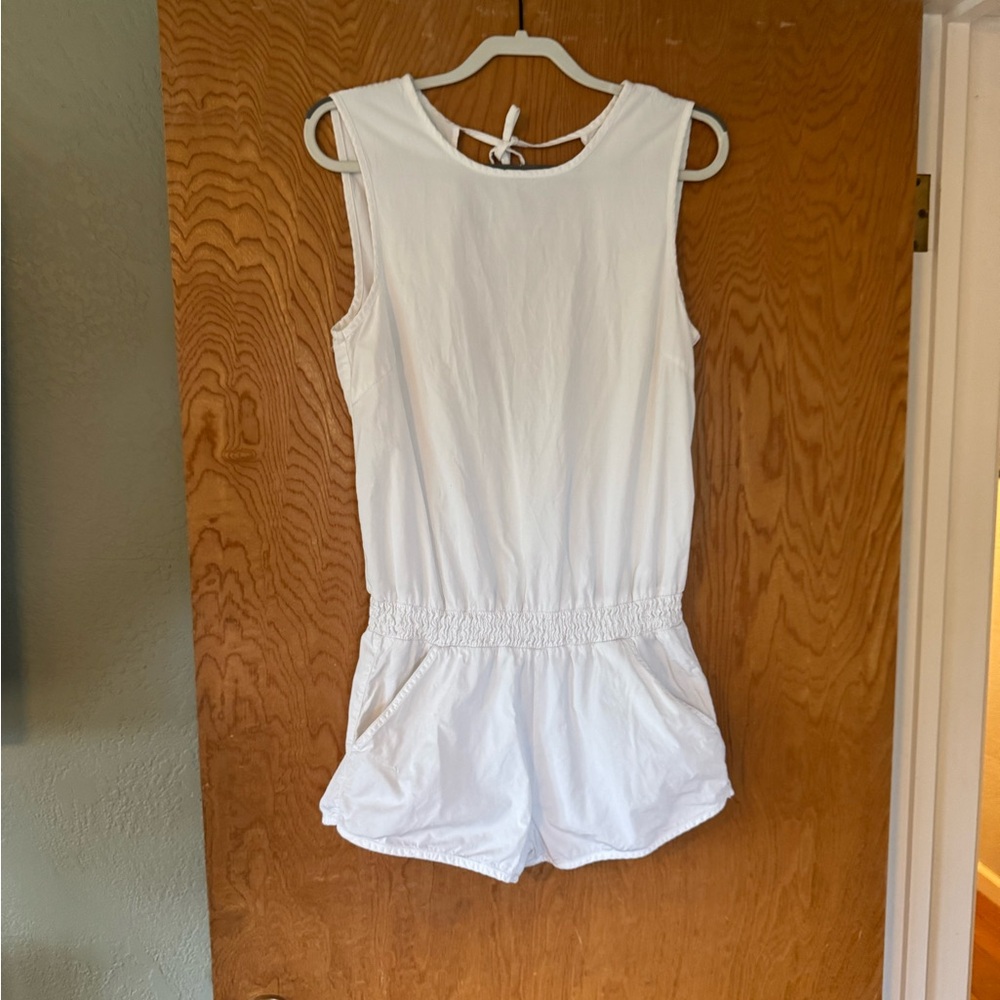 Seafolly White Cotton Blend Swim Coverup / Romper